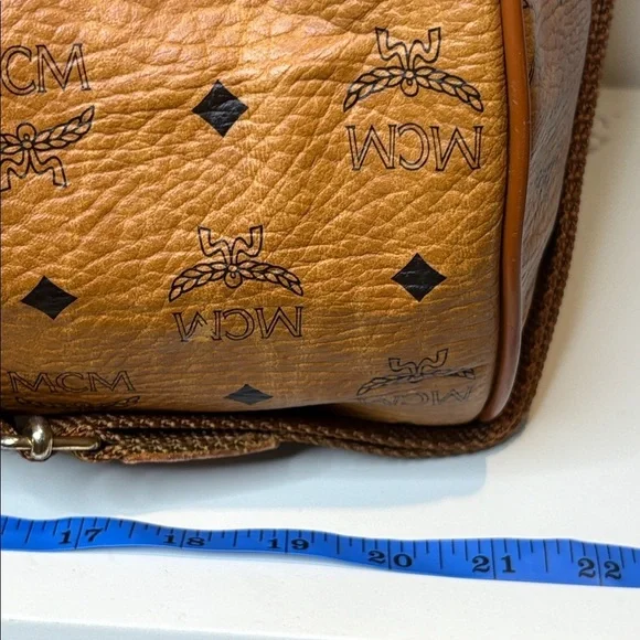 MCM Cognac Visetos Vintage Travel Top Handle Detachable Strap Duffle Bag 21” L - Picture 13 of 17